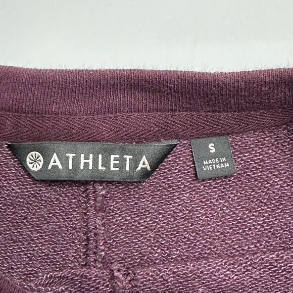 Athleta Womens Size Small Sweatshirt Tie Front Casual Mini Dress Short Sleeve - Picture 2 of 8